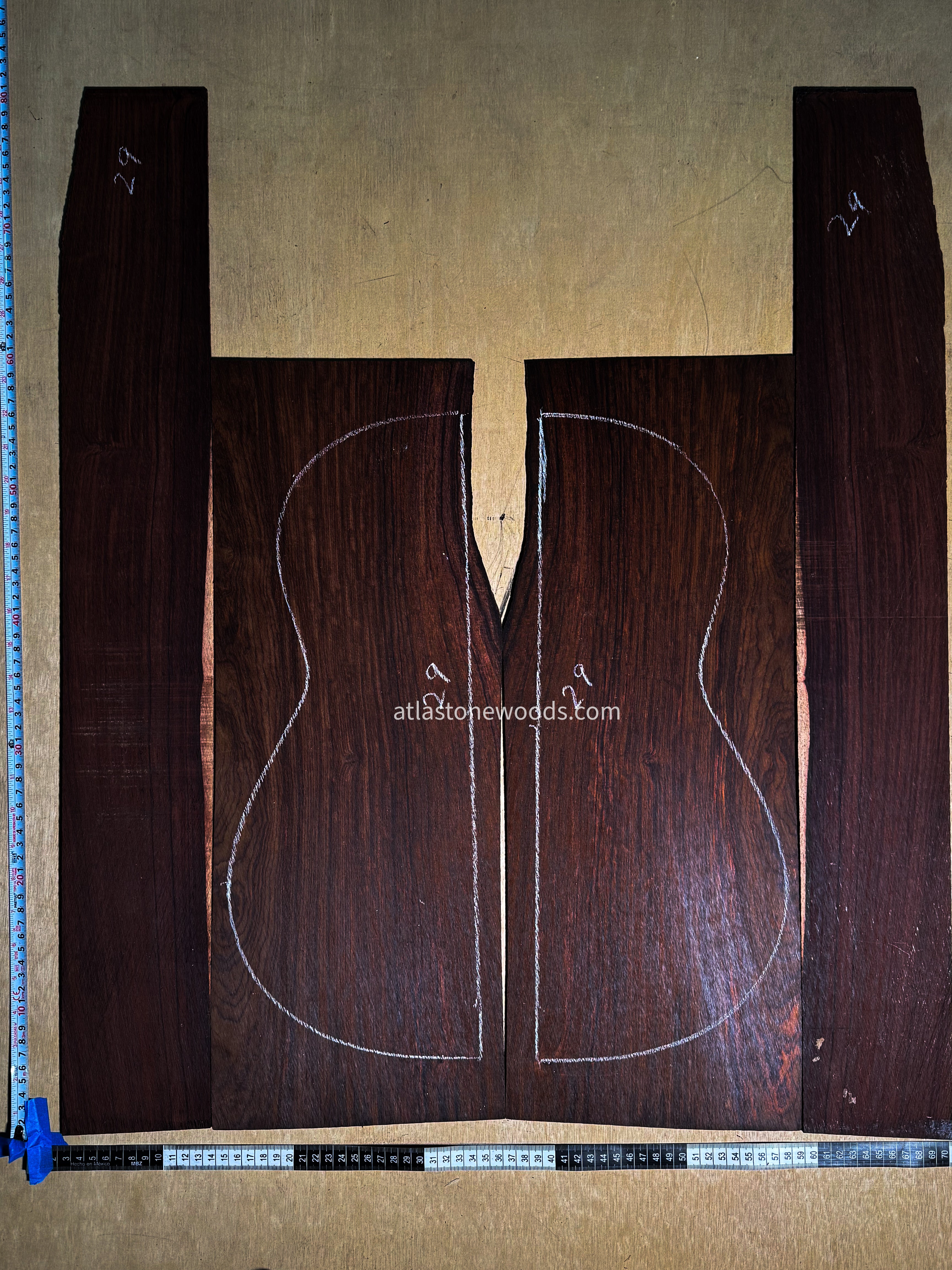 Cocobolo Back & Side Set (Dalbergia Retusa) - Classical Guitar