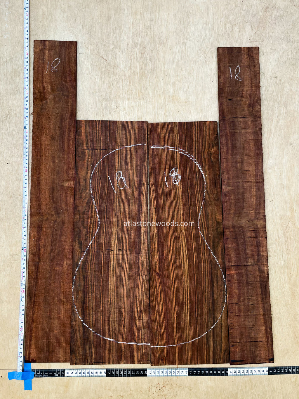 Set de Fondo y Aros de Cechén / Caribbean Rosewood (Metopium brownei)