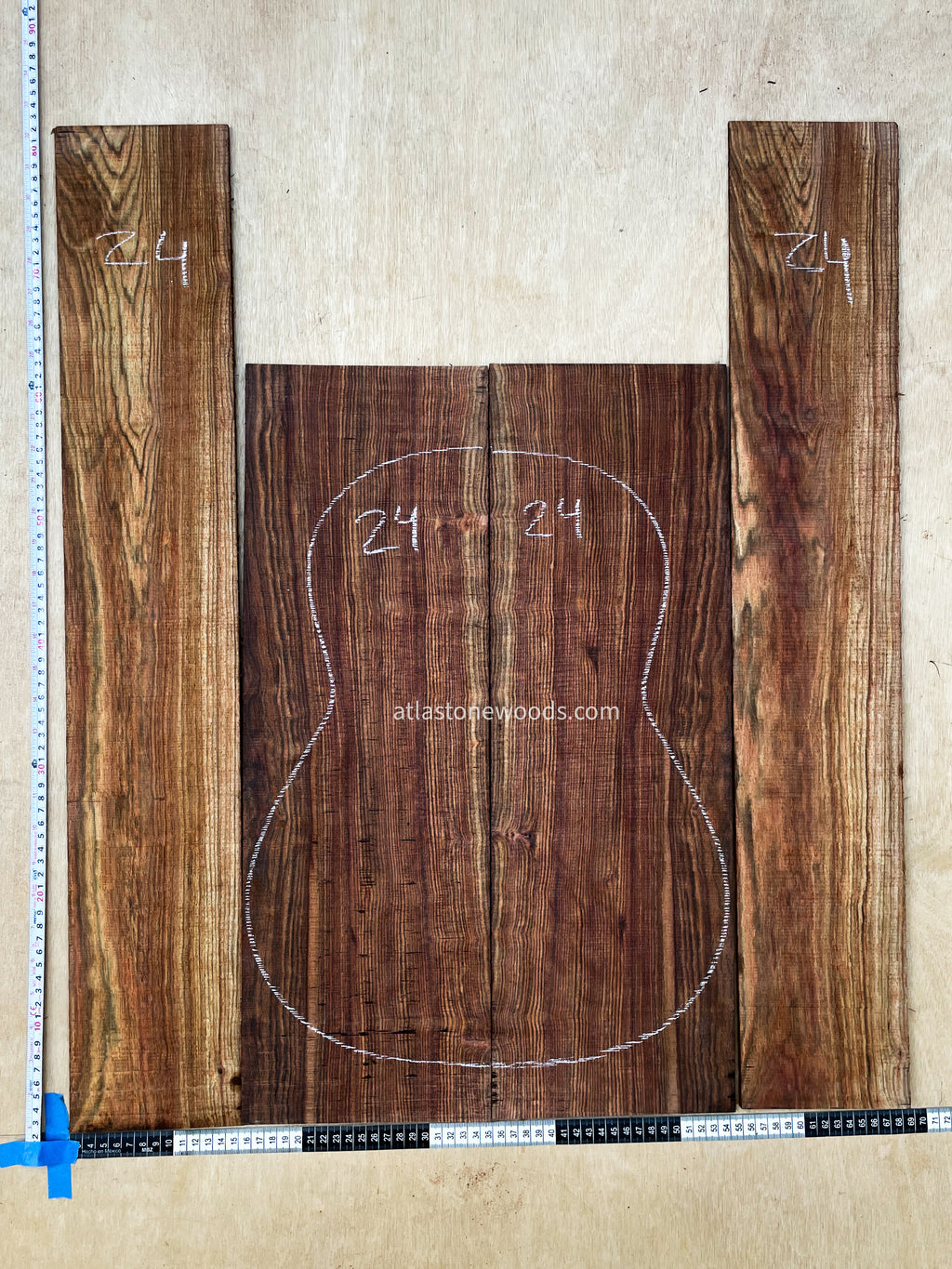 Set de Fondo y Aros de Cechén / Caribbean Rosewood (Metopium brownei)