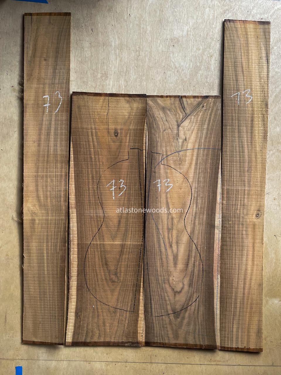 Paquete de 6 fondos y aros para vihuela (cedro, nogal, bocote).