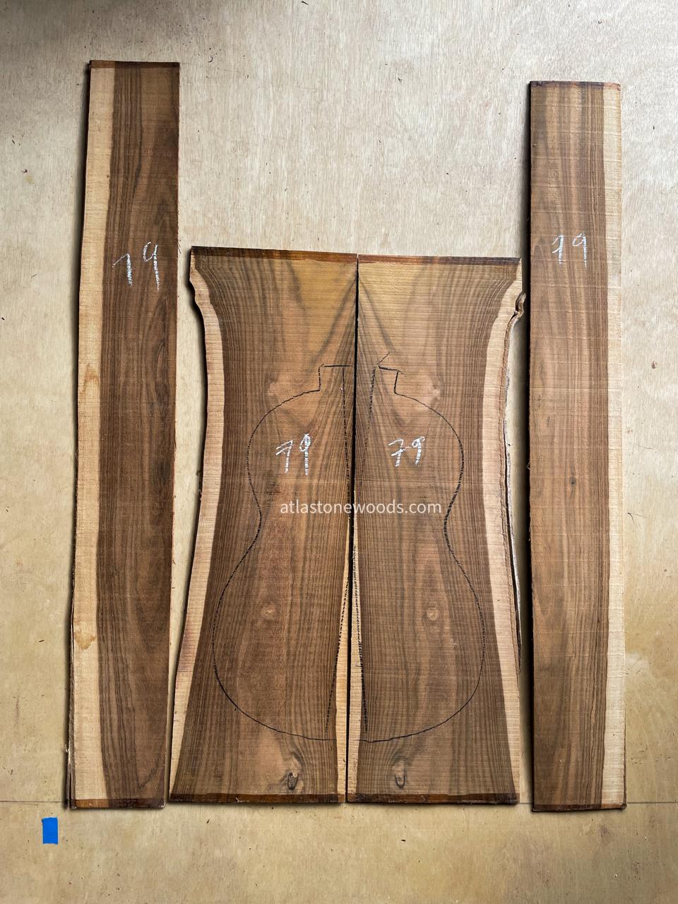 Paquete de 6 fondos y aros para vihuela (cedro, nogal, bocote).