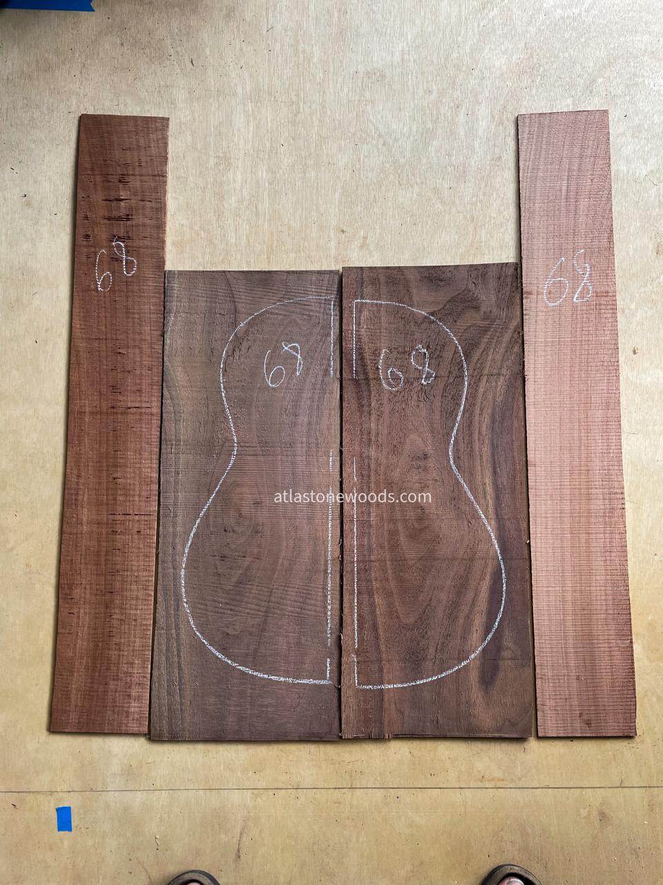 Paquete de 6 fondos y aros para vihuela (cedro, nogal, bocote).